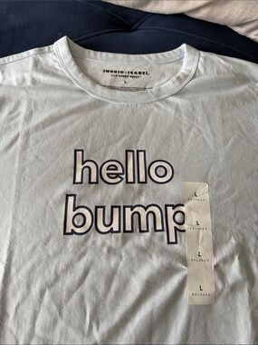 Ingrid & Isabel Light Blue 'hello bump' Graphic Tee